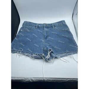 Between Us Cutoff Jeans Shorts 7 Medium Blue Jean  Distressed Stringy